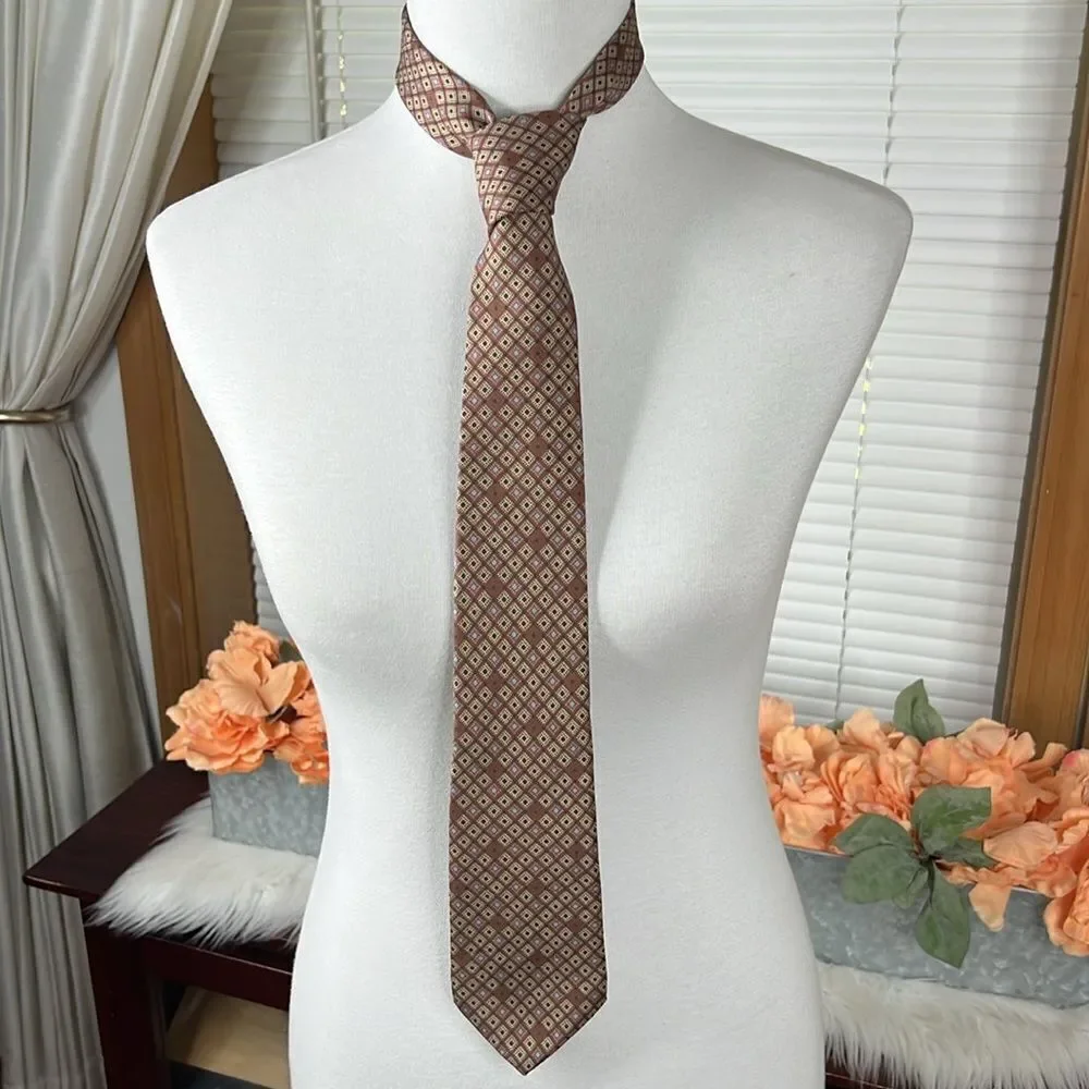 LANVIN PARIS Geometric Silk Tie